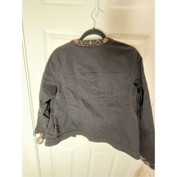 Laura Ashley women’s medium black jean jacket - Picture 2 of 6